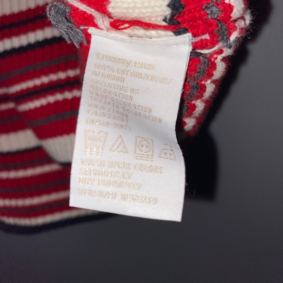 TOMMY HILFIGER Quarter Zip Stripe Sweater Red Balck White Women's Medium - Picture 3 of 7